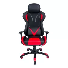 Cadeira Gamer Pelegrin Couro Pu Reclinável Preta E Vermelha Cor Preto E Vermelho