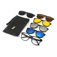 Lentes De Montura Imantados Magneticos 5 En 1 + Estuche