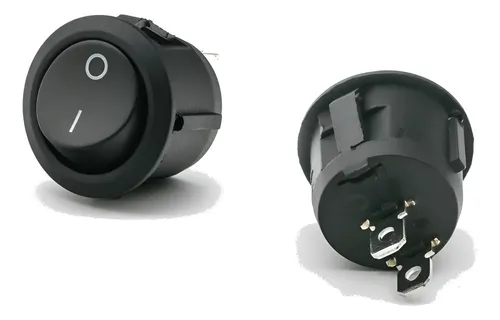 10 Chaves Liga Desliga Tic Tac Preta Mini Tech One Redondo Preto