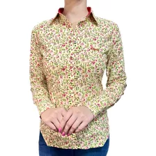 Camisa Feminina Social Estampada Algodão Dágora Country