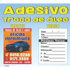  Etiquetas Auto-adesivas Personalizadas Troca Óleo Carro