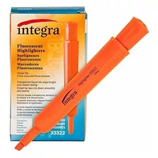 Integra Highlighter Desk, Chisel Tip, Fluorescent Orange (it