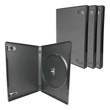 Kit Com 3 Capa Para Cd Dvd Preto Para 1 Disco Box Case Estoj