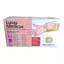 Luvas Descartáveis Antiderrapantes Descarpack Cor Rosa Tamanho M De Nitrilo Em Kit De 20 X 100 Unidades 