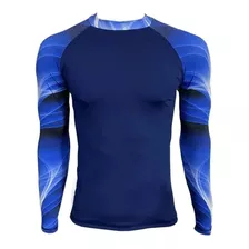 Camiseta Lycra Blue Lines Proteção Solar Uv50+ Surf