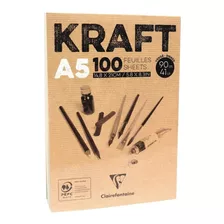 Bloco De Papel Kraft Clairefontaine A5 - 100 Folhas