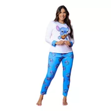 Pijama De Frio Estampado Feminino Suede Calça E Blusa 