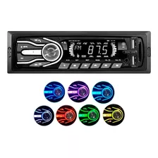 Rádio Mp3 Automotivo Carro Bt Usb Sd 2x Usb 4x50wrms 7 Cores