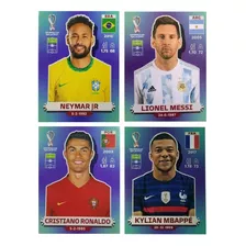 Kit 4 Figurinhas Copa Do Mundo 2022 Neymar Cr7 Messi Mbappe