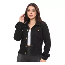 Jaqueta Feminina Jeans Sarja (casaco / Blusa) Ewf - Preta