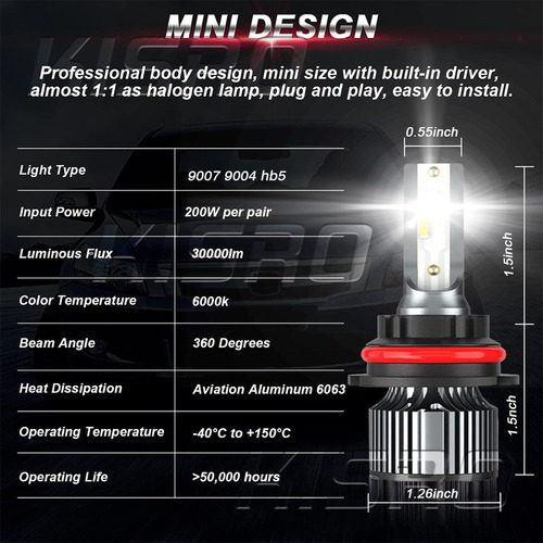 Kit Led De Luz Alta/baja Para Geo Tracker 1989-95 1996 19 Foto 5