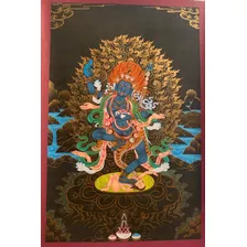 Blue Vajra Yogini - Thangka Original Por Ngawang Loday