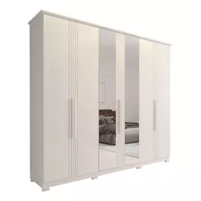 Guarda-roupa Casal Com Espelho Itaúnas 6 Pt 4 Gv Branco