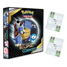 Álbum Pasta Fichário Pokemon Com 20 Folhas Eclipse Cósmico