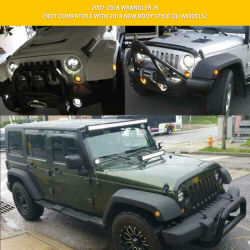 For 2007-2018 Wrangler Jk Smoked Front Bumper Side Marke Aab Foto 8