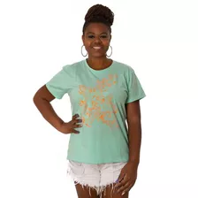 T-shirt Feminina Borboletas No Jardim