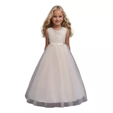 Vestido De Princesa De Color Entero Para Niña