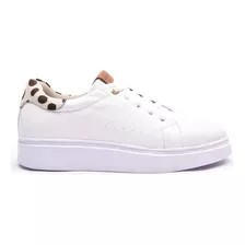 Tênis Branco Feminino Sneaker Casual Em Couro Legítimo Promo