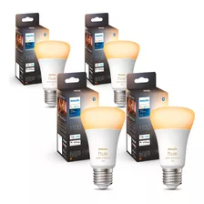 Pack Philips Hue 4 Ampolletas Led E27 Luz Fria & Calida 8w Color De La Luz Blanco Neutro