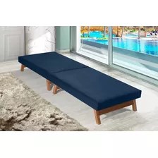 Cama Portátil Dobrável Solteiro 0.80x1.90 Azul Pes Madeira