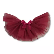 Tutu Para Bebé Color Vino Esponjosito 4 Capas Ajustable 0a24