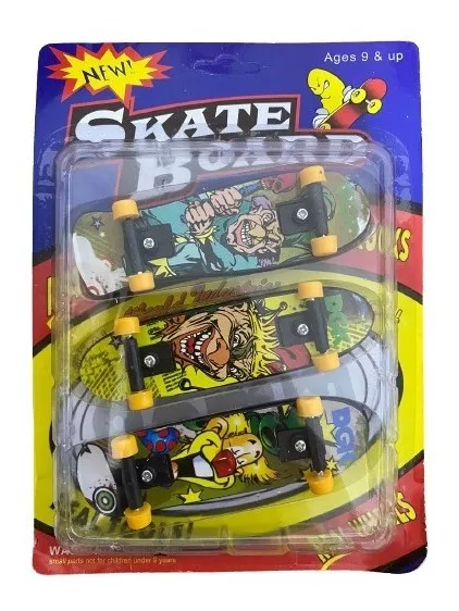 Pack 3 Patinetas Dedos Skate Board Juguete