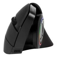 Mouse Ergonómico Mi690 Inalámbrico 2.4 Ghz Rgb Recargable Color Negro