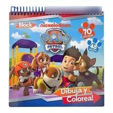 Libro Para Pintar Dibujar Con Stickers Paw Patrol