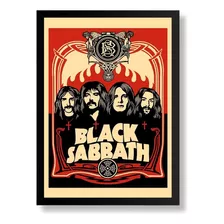  Poster Quadro Com Moldura Black Sabbath Banda Arte