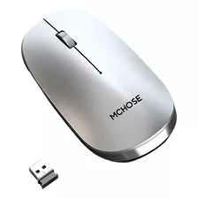 Mouse Bluetooth Sem Fio Portátil Silencioso E Recarregável Cor Prata Sem Fio + Bluetooth