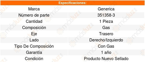 Amortiguador Gas Traseros Izquierdos/derechos Mercedes B Mbe Foto 2