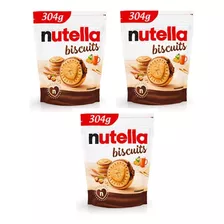 3x Nutella Biscuit Biscoito Wafer Creme D Avelã Ferrero 304g