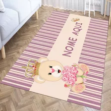 Tapete Infantil Ursinha Princesa 50x80 Personalizado