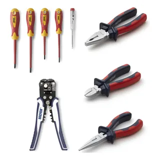 Set Pinzas Alicate Pelacables Destornilladores Bremen 9pz