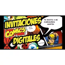 Kit Imprimible Invitaciones Tipo Comic