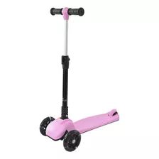 Scooter Infantil De Aluminio Con Luces Hasta 50kg Rosa