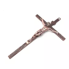 Crucifixo Cruz Parede Sala Quarto Metal Cobre 25 Cm