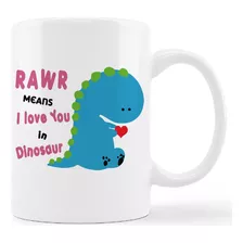 Taza Kunlisa Con Forma De Dinosaurio Azul, Rawa Means I Love