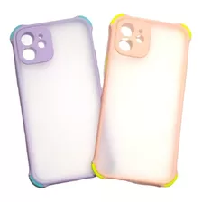 Carcasa Para iPhone 12 Borde Color Antigolpe Proteccion Cama