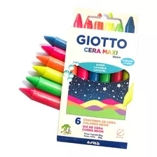 Crayones De Cera Neon Fluo Giotto Maxi X 6 Colores