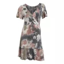 Vestido En V Tie Dye Grey Rose