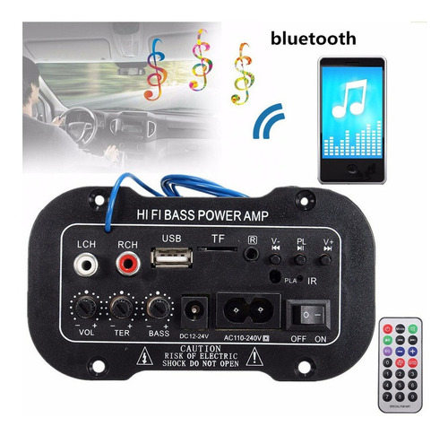 Amplificador Digital Para Coche Bass Power Estreo Bluetooth Foto 5