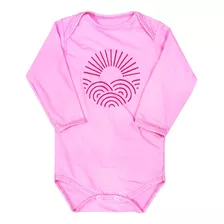 Body De Bebê Proteção Uv50+ Rosa Claro Manga Longa