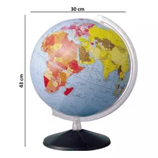 Globo Terrestre Continental Profissional 30cm Base Plástico