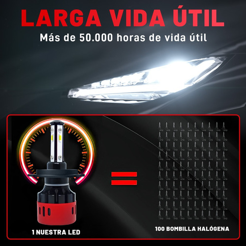 Kit De Faros Led H4 H13 9004 9007 22000lm Para Auto 96w 1860 Foto 9