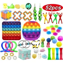 52 Peças/set Pop It Fidget Relief Toy Kit