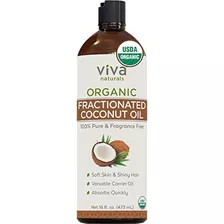 Viva Naturals, Aceite De Coco Fraccionado Orgánico, No Graso