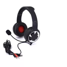 Fone De Ouvido Headset Gamer Dust - Preto Com Led Vermelha