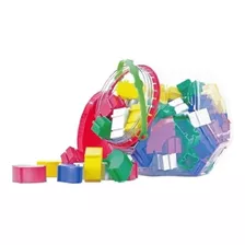 Brinquedo Educativo Monta Monta Blocos Pote 128pçs Maxi Toys