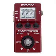 Zoom Zms-60b Pedal Multi Efecto Para Bajo Color Rojo